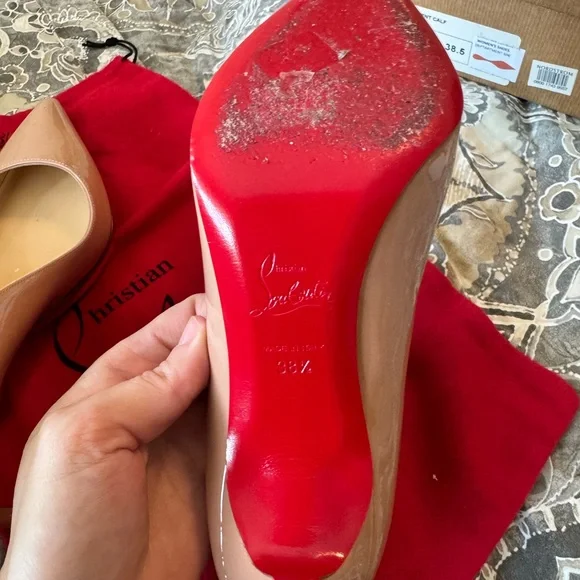 Christian Louboutin Nude Patent Leather Pumps Pigalle 85 - Picture 3 of 11